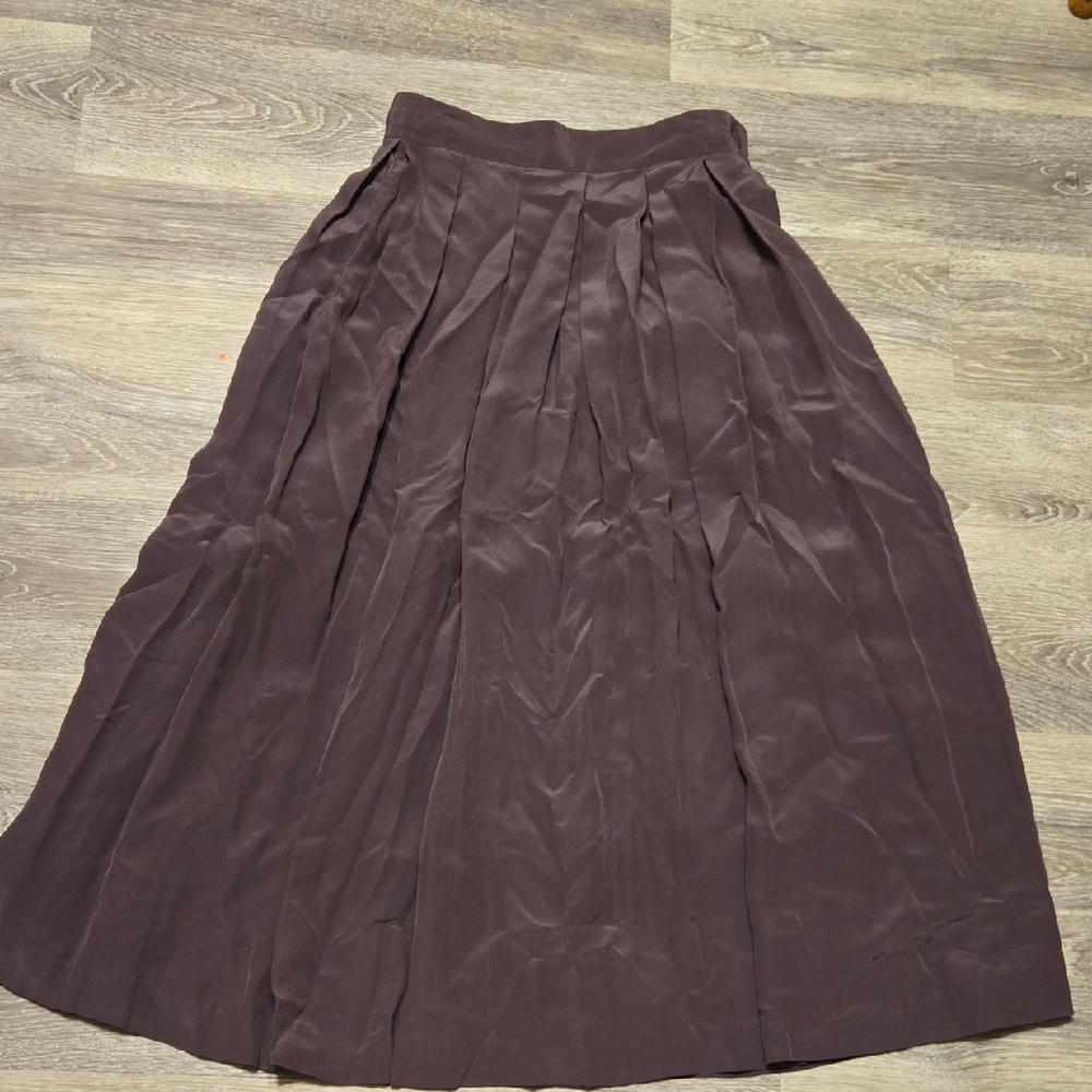 NWT Paul Alexander Pleated Silk Midi Skirt Sz 6